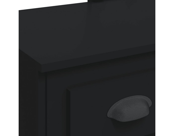 Sonata H Тоалетка с LED лампи, черна, 90x42x132,5 см