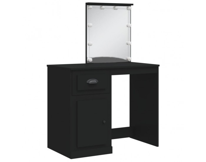 Sonata H Тоалетка с LED лампи, черна, 90x42x132,5 см