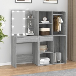 Sonata H LED тоалетка с шкафове, сив сонома, инженерно дърво - Dormitor