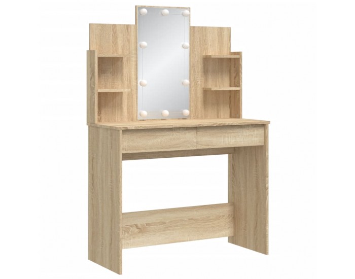Sonata H Тоалетка с LED лампи, сонома дъб, 96x40x142 см