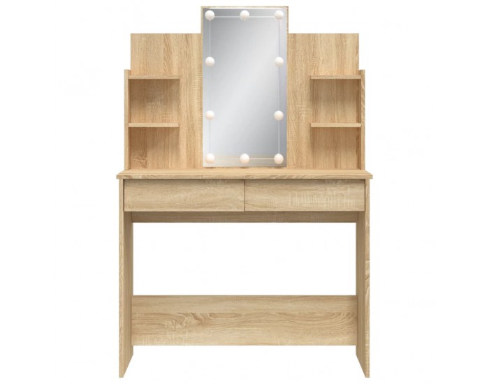 Sonata H Тоалетка с LED лампи, сонома дъб, 96x40x142 см