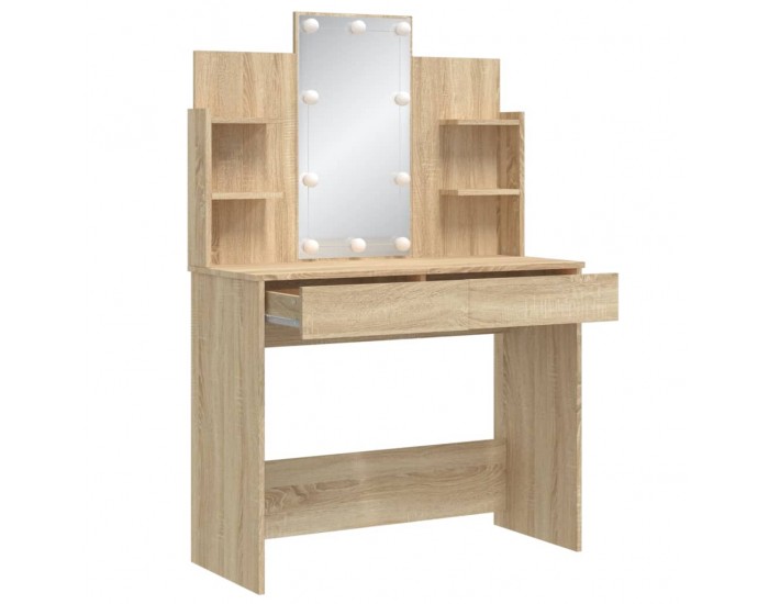 Sonata H Тоалетка с LED лампи, сонома дъб, 96x40x142 см