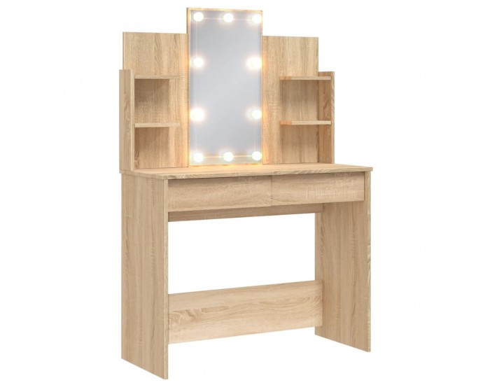 Sonata H Тоалетка с LED лампи, сонома дъб, 96x40x142 см