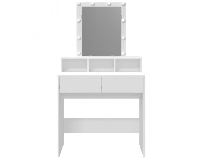 Sonata H Тоалетка с LED, бяла, 80x41x144,5 см
