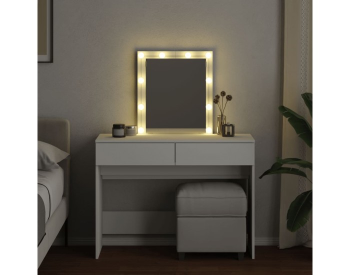 Sonata H Тоалетка с LED, бяла, 100x40x130 см