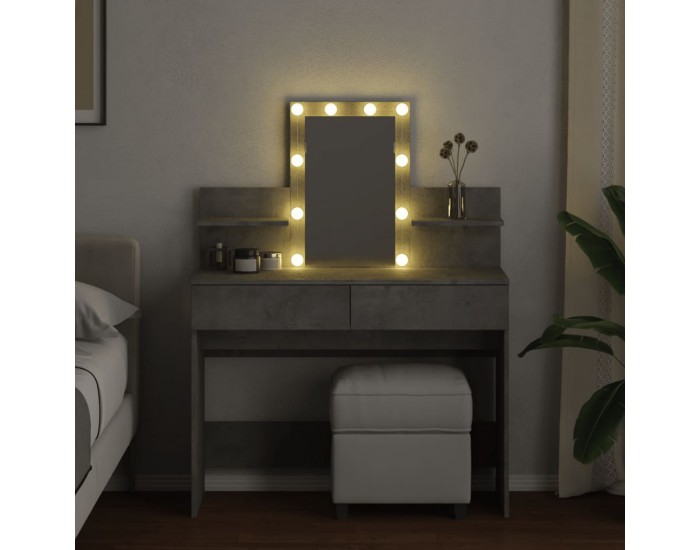 Sonata H Тоалетка с LED, бетонно сива, 100x40x130 см