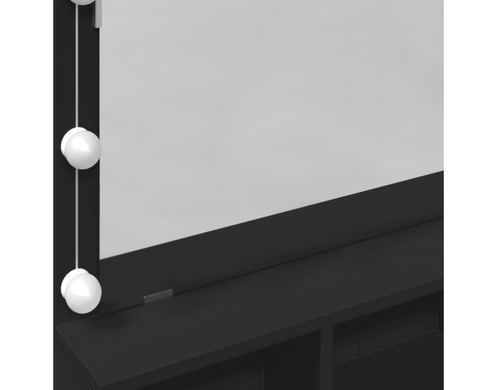 Sonata H Тоалетка с LED, черна, 80x41x134,5 см