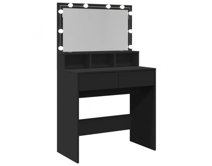 Sonata H Тоалетка с LED, черна, 80x41x134,5 см