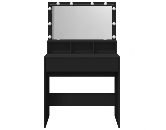 Sonata H Тоалетка с LED, черна, 80x41x134,5 см