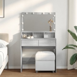 Sonata H Тоалетка с LED, сив сонома, 80x41x134,5 см - Măsuțe de toaletă și oglinzi