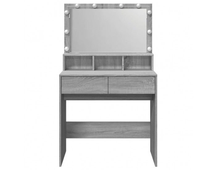 Sonata H Тоалетка с LED, сив сонома, 80x41x134,5 см