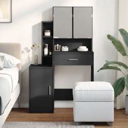 Sonata H Тоалетка с шкаф, черна, 80x35x132 см - Măsuțe de toaletă și oglinzi