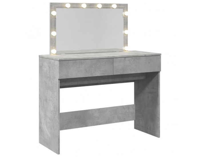 Sonata H Тоалетка с LED, бетонно сива, 100x40x120 см