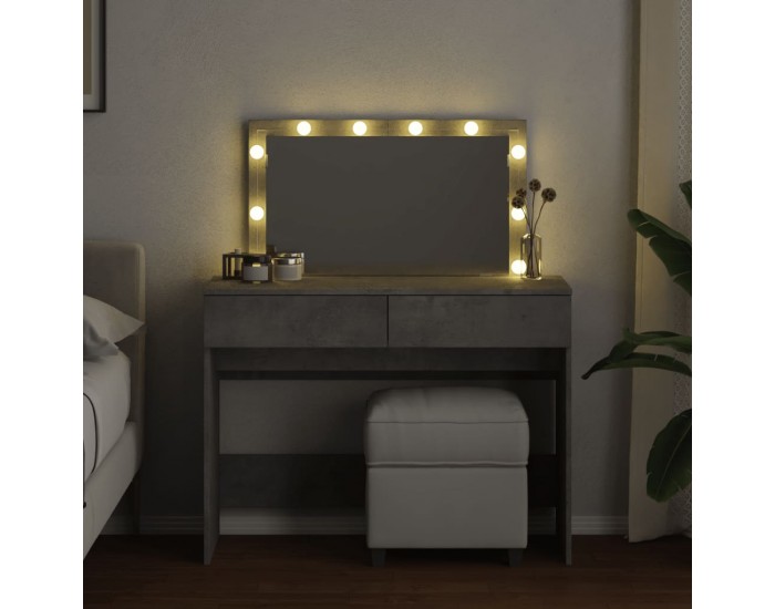 Sonata H Тоалетка с LED, бетонно сива, 100x40x120 см