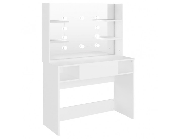 Sonata H Тоалетка с LED лампи, 100x40x135 см, МДФ, бяла