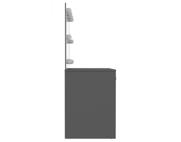 Sonata H Тоалетка с LED лампи, 110x55x145 см, МДФ, сива