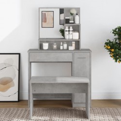 Sonata H Тоалетка с огледало, бетонно сива, 86,5x35x136 см - Măsuțe de toaletă și oglinzi