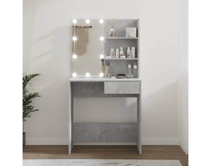 Sonata H Тоалетка с LED, бетонно сива, 74,5x40x141 см