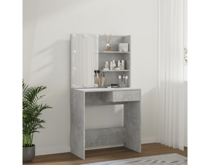 Sonata H Тоалетка с LED, бетонно сива, 74,5x40x141 см