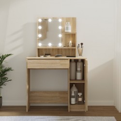 Sonata H Тоалетка с LED, дъб сонома, 86,5x35x136 см - Măsuțe de toaletă și oglinzi
