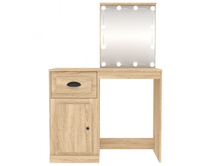 Sonata H Тоалетка с LED сонома дъб 90x50x132,5 см инженерно дърво