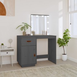 Sonata H Тоалетка с LED, сива, 95x50x133,5 см, борово дърво масив - Măsuțe de toaletă și oglinzi
