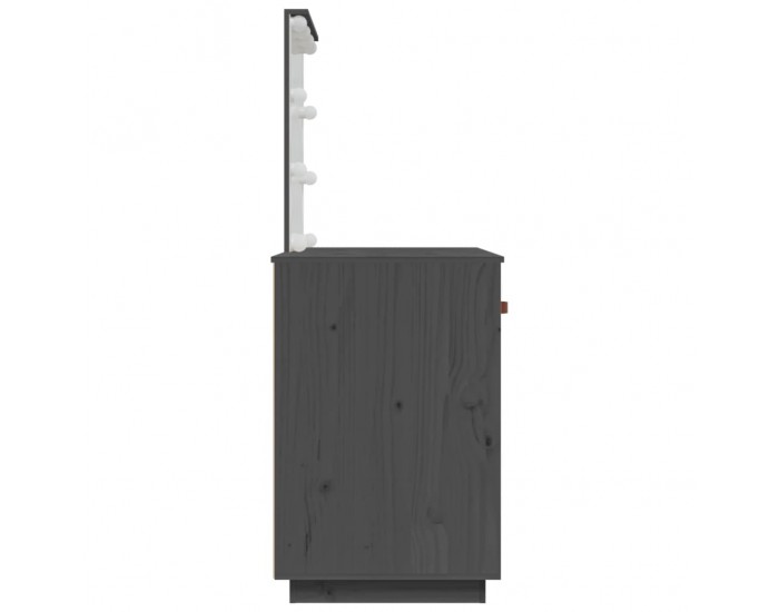 Sonata H Тоалетка с LED, сива, 95x50x133,5 см, борово дърво масив