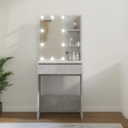 Sonata H Тоалетка с LED, бетонно сива, 60x40x140 см - Măsuțe de toaletă și oglinzi