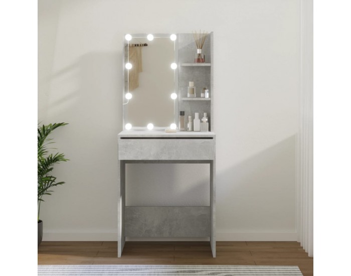 Sonata H Тоалетка с LED, бетонно сива, 60x40x140 см