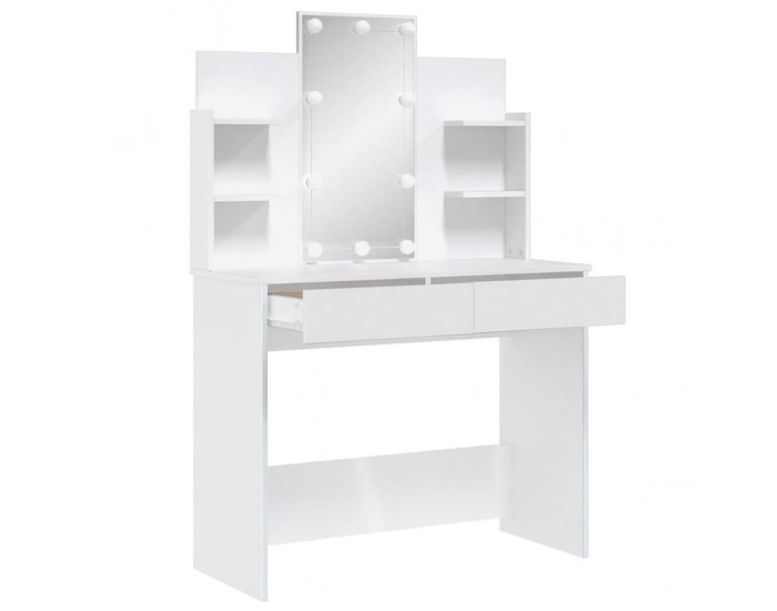 Sonata H Тоалетка с LED лампи, бяла, 96x40x142 см