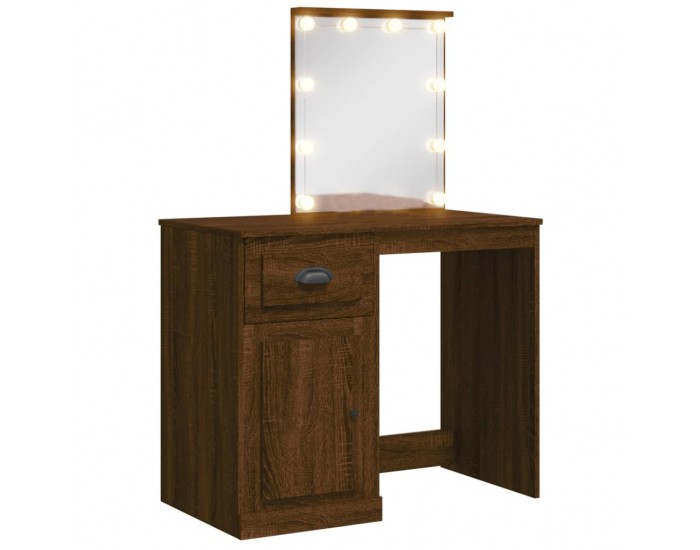 Sonata H Тоалетка с LED лампи, кафяв дъб, 90x42x132,5 см