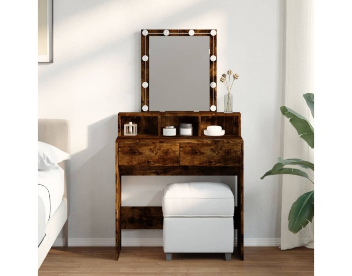 Sonata H Тоалетка с LED, опушен дъб, 80x41x144,5 см