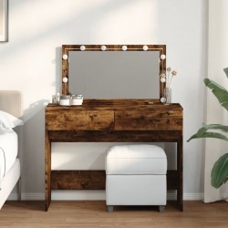 Sonata H Тоалетка с LED, опушен дъб, 100x40x120 см - Măsuțe de toaletă și oglinzi