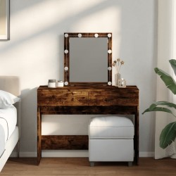 Sonata H Тоалетка с LED, опушен дъб, 100x40x130 см - Măsuțe de toaletă și oglinzi
