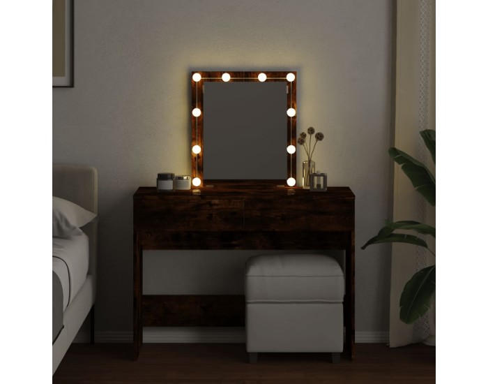 Sonata H Тоалетка с LED, опушен дъб, 100x40x130 см
