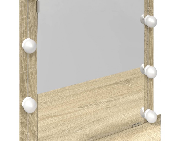 Sonata H Тоалетка с LED, дъб сонома, 100x40x130 см