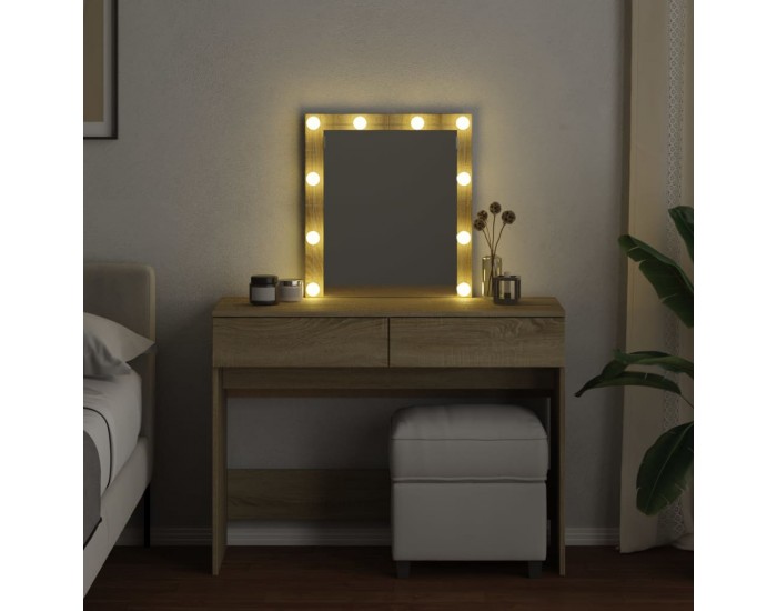 Sonata H Тоалетка с LED, дъб сонома, 100x40x130 см