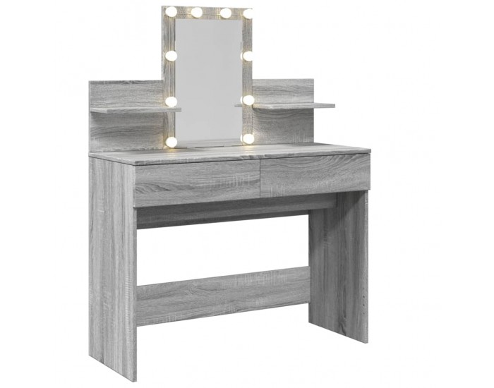 Sonata H Тоалетка с LED, сив сонома, 100x40x130 см