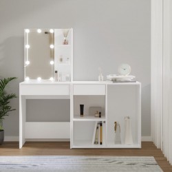 Sonata H LED тоалетка с шкаф, бяла, инженерно дърво - Dormitor