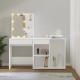 Sonata H LED тоалетка с шкаф, бяла, инженерно дърво
