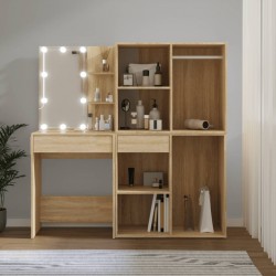 Sonata H LED тоалетка с 2 шкафа, сонома дъб, инженерно дърво - Dormitor
