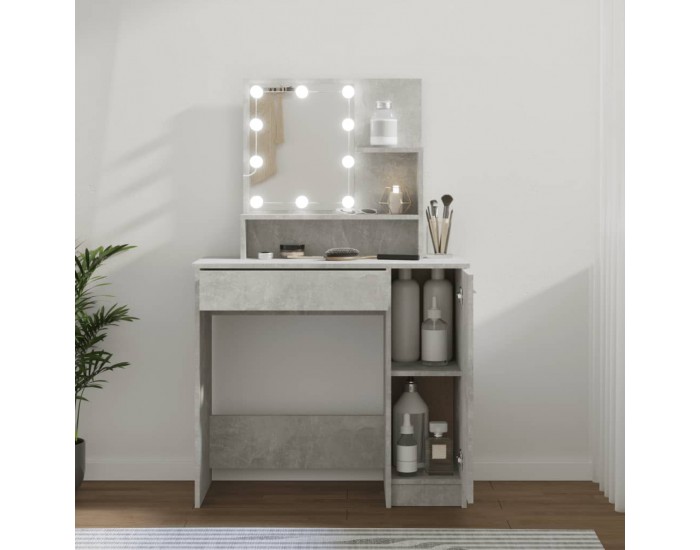 Sonata H Тоалетка с LED, бетонно сива, 86,5x35x136 см