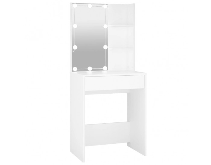 Sonata H Тоалетка с LED, бяла, 60x40x140 см