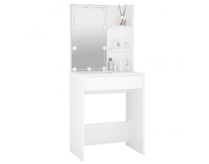 Sonata H Тоалетка с LED, бяла, 60x40x140 см
