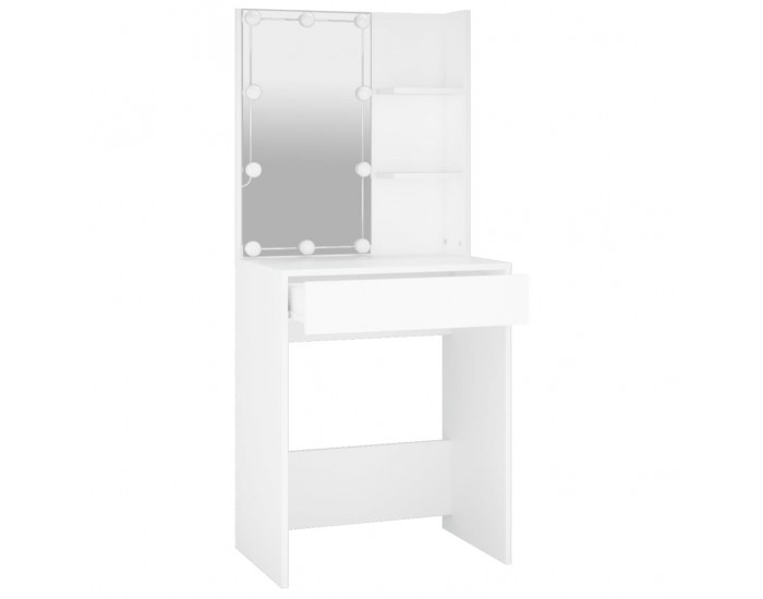 Sonata H Тоалетка с LED, бяла, 60x40x140 см