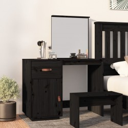 Sonata H Тоалетка, Черен, 95x50x134 см, борово дърво масив - Măsuțe de toaletă și oglinzi