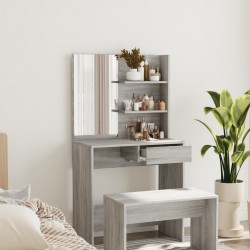 Sonata H Комплект тоалетка с огледало, сив сонома, 74,5x40x141 см - Măsuțe de toaletă și oglinzi