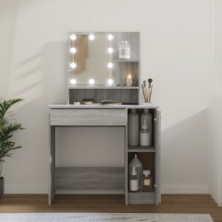 Sonata H Тоалетка с LED, сив сонома, 86,5x35x136 см - Măsuțe de toaletă și oglinzi