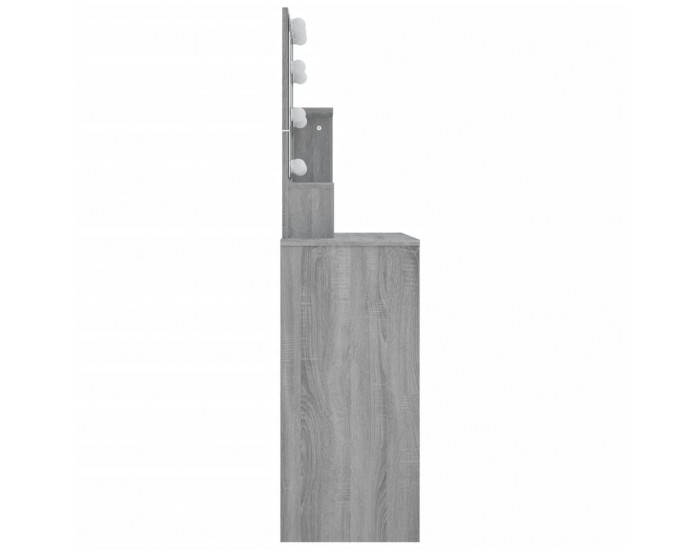 Sonata H Тоалетка с LED, сив сонома, 86,5x35x136 см