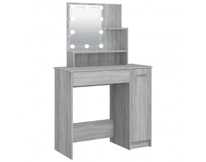 Sonata H Тоалетка с LED, сив сонома, 86,5x35x136 см